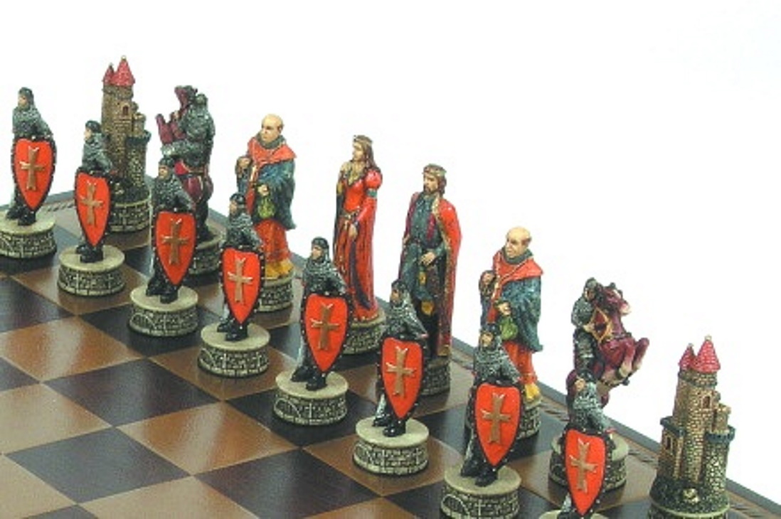 Schachfiguren Königshöhe 80mm Robin Hood gemahlener Stein 